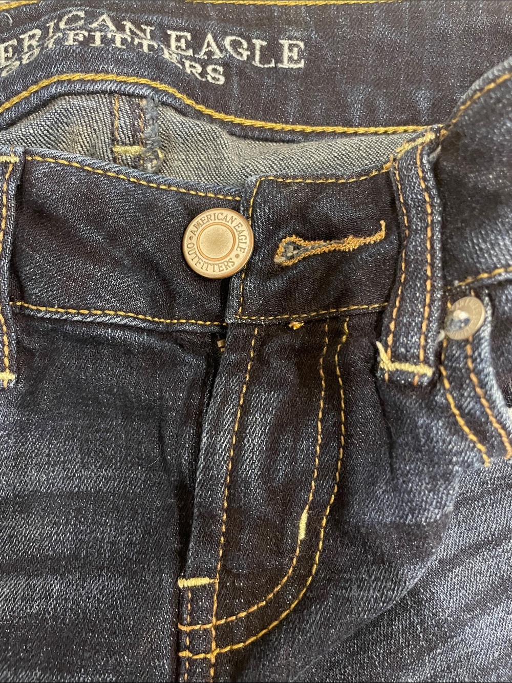 American Eagle Outfitters Dark Indigo Flared Jeans - Women's - Picture 4 of 7